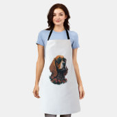 Cocker Spaniel mit Shades - Blume Splash Schürze (Getragen)