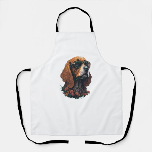 Cocker Spaniel mit Shades - Blume Splash Schürze (Vorderseite)