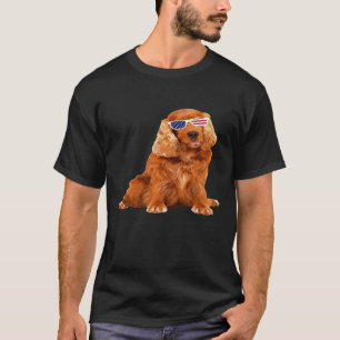 Cocker Spaniel mit Sonnenbrille 4. Juli Hund T-Shirt