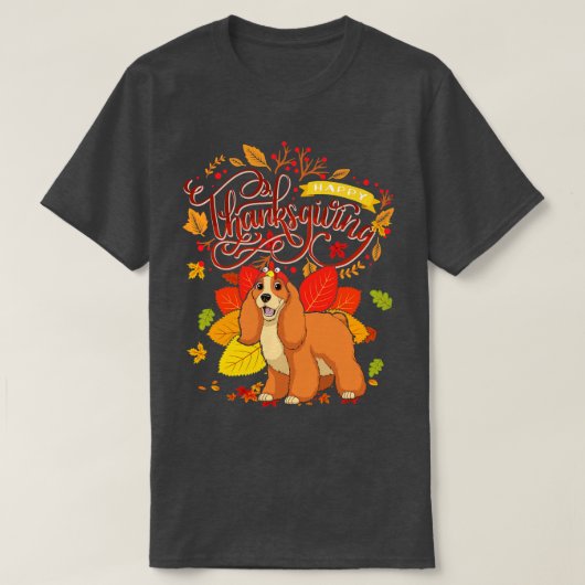 Cocker Spaniel mit Türkei hat Herbst Herbst als T-Shirt (Design vorne)