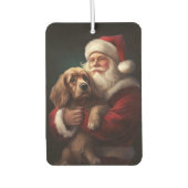 Cocker Spaniel mit Weihnachtsmann Weihnachten Autolufterfrischer (Vorderseite)