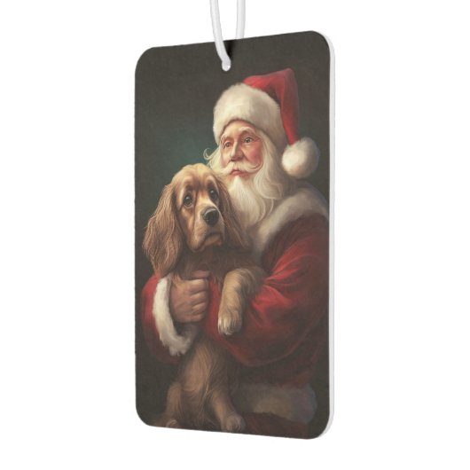 Cocker Spaniel mit Weihnachtsmann Weihnachten Autolufterfrischer (Links)