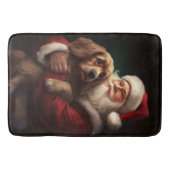 Cocker Spaniel mit Weihnachtsmann Weihnachten Badematte (Vorderseite)