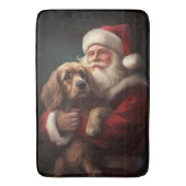 Cocker Spaniel mit Weihnachtsmann Weihnachten Badematte (Vorderseite Vertikal)
