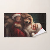 Cocker Spaniel mit Weihnachtsmann Weihnachten Badhandtuch Set (Handtuch)