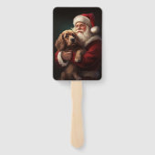 Cocker Spaniel mit Weihnachtsmann Weihnachten Fächer (Rückseite)