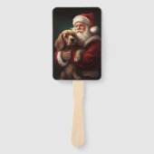 Cocker Spaniel mit Weihnachtsmann Weihnachten Fächer (Vorderseite)
