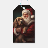 Cocker Spaniel mit Weihnachtsmann Weihnachten Geschenkanhänger (Rückseite)