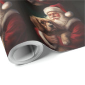 Cocker Spaniel mit Weihnachtsmann Weihnachten Geschenkpapier (Rolleneckpunkt)