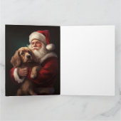 Cocker Spaniel mit Weihnachtsmann Weihnachten Karte (Innenseite)