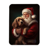 Cocker Spaniel mit Weihnachtsmann Weihnachten Magnet (Vertikal)