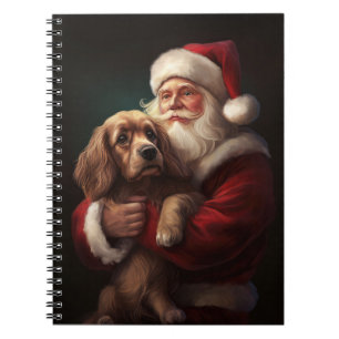 Cocker Spaniel mit Weihnachtsmann Weihnachten Notizblock