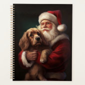 Cocker Spaniel mit Weihnachtsmann Weihnachten Planer (Vorderseite)