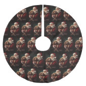 Cocker Spaniel mit Weihnachtsmann Weihnachten Polyester Weihnachtsbaumdecke (Vorderseite)