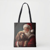 Cocker Spaniel mit Weihnachtsmann Weihnachten Tasche (Vorderseite)
