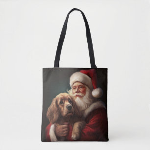 Cocker Spaniel mit Weihnachtsmann Weihnachten Tasche