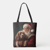 Cocker Spaniel mit Weihnachtsmann Weihnachten Tasche (Rückseite)