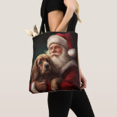 Cocker Spaniel mit Weihnachtsmann Weihnachten Tasche (Von Nahem)