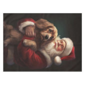 Cocker Spaniel mit Weihnachtsmann Weihnachten Tischdecke (Vorderseite (Horizontal))