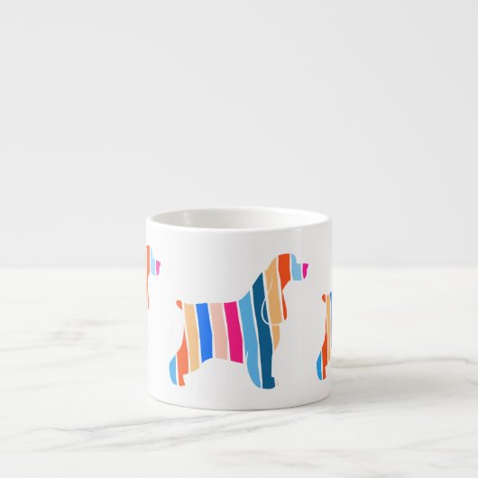 Cocker Spaniel moderne Silhouette Espressotasse (Vorderseite)