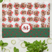 Cocker Spaniel Muster Monogramm Weihnachten Hund Geschirrtuch (Gefaltet)