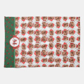 Cocker Spaniel Muster Monogramm Weihnachten Hund Geschirrtuch (Horizontal)