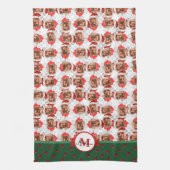 Cocker Spaniel Muster Monogramm Weihnachten Hund Geschirrtuch (Vertikal)