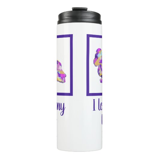 Cocker Spaniel Niedlich Hund Silhouette PurplePY&B Thermosbecher (Vorderseite)