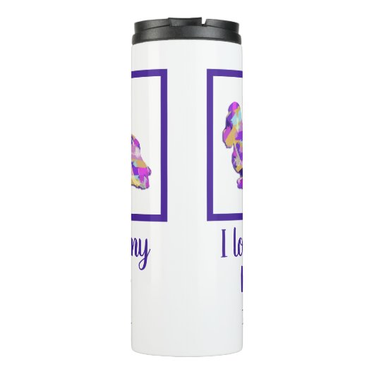 Cocker Spaniel Niedlich Hund Silhouette PurplePY&B Thermosbecher (Rückseite)