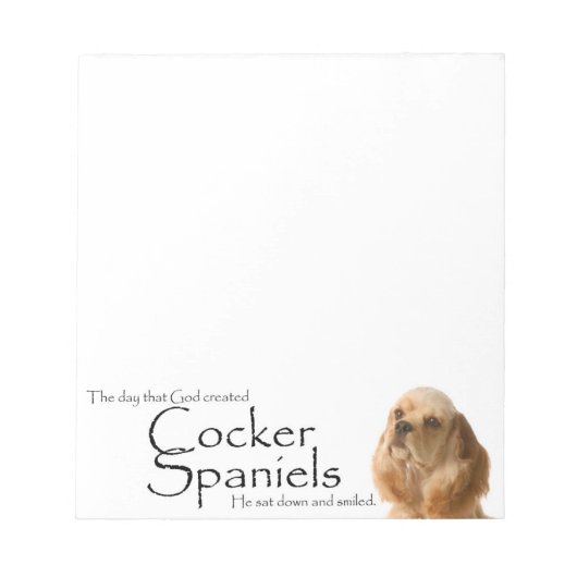 Cocker Spaniel Notepad Notizblock (Vorderseite)