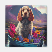 Cocker Spaniel on a Paddle: A Scenic Adventure Magnet (Vorne)