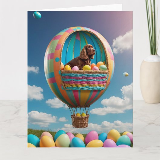 Cocker Spaniel Ostereier Karte (Vorderseite)