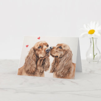 Cocker Spaniel Paar Valentinstag Karte