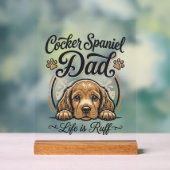 Cocker Spaniel Papa Leben ist rau Vintage Hund Shi Acrylschild (Neutral)
