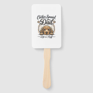 Cocker Spaniel Papa Leben ist rau Vintage Hund Shi Fächer