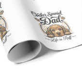 Cocker Spaniel Papa Leben ist rau Vintage Hund Shi Geschenkpapier (Rolleneckpunkt)