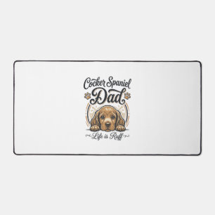 Cocker Spaniel Papa Leben ist rau Vintage Hund Shi Schreibtischunterlage