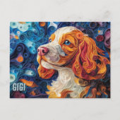 Cocker Spaniel Paper Quilling Art Dog Portrait Postkarte (Vorderseite)