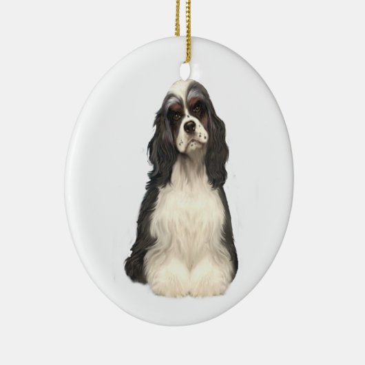 Cocker Spaniel - parti farbig Keramik Ornament (Rechts)