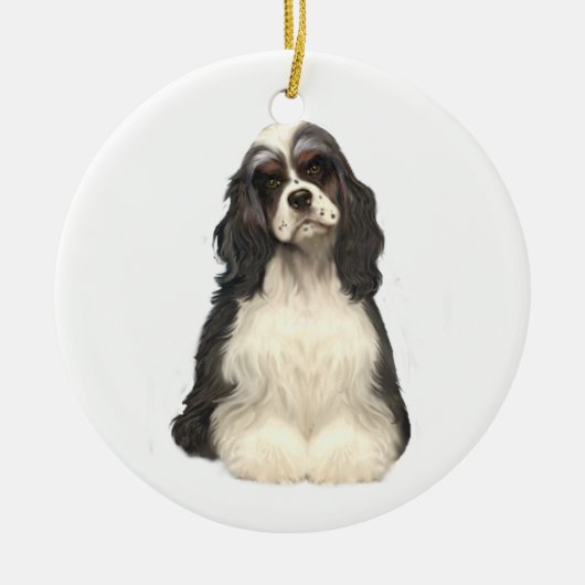Cocker Spaniel - parti farbig Keramik Ornament (Vorne)