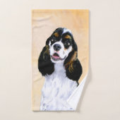 Cocker Spaniel (Parti) Painting - Original Dog Art Badhandtuch Set (Handtuch)