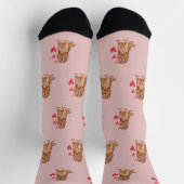 Cocker Spaniel Pattern on Pink Socken (Oben)