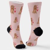 Cocker Spaniel Pattern on Pink Socken (Gewinkelt)