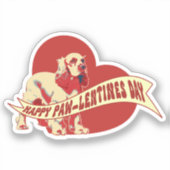 Cocker Spaniel Pawlentine's Day Vinyl Aufkleber (Vorderseite)