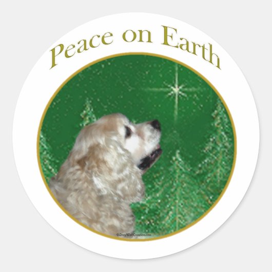 Cocker Spaniel Peace Runder Aufkleber (Vorderseite)