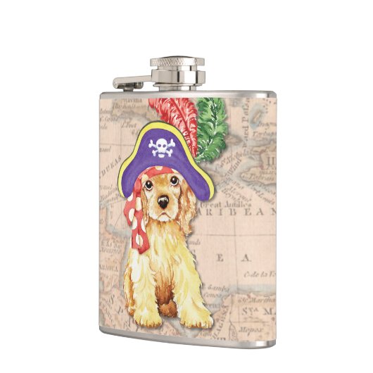 Cocker Spaniel Pirate Flachmann (Links)
