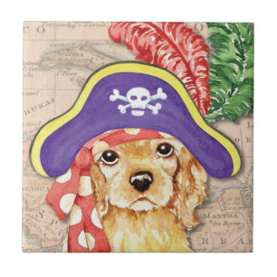 Cocker Spaniel Pirate Fliese