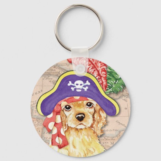Cocker Spaniel Pirate Schlüsselanhänger (Vorderseite)