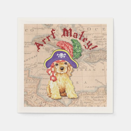 Cocker Spaniel Pirate Serviette (Vorderseite)