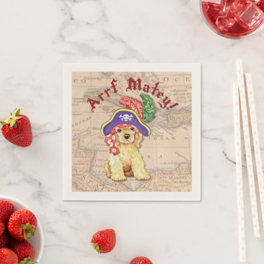 Cocker Spaniel Pirate Serviette (Beispiel)